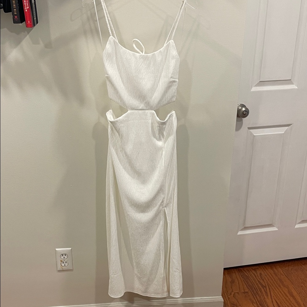 Gianna White Cutout Midi Dress